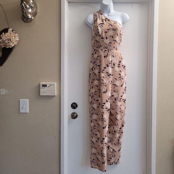 Floral One-Shoulder Jumpsuit - Picture 1 of 7